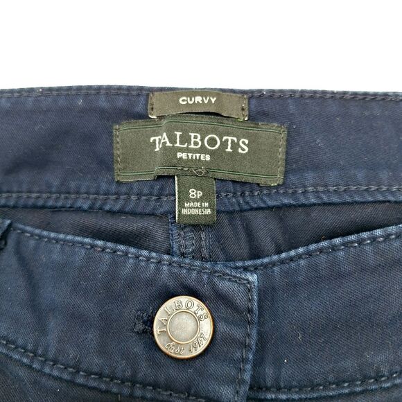 Talbots Petite Curvy Mid-Rise Lightweight Denim Jeans Dark Wash Sz 8P - Picture 5 of 14